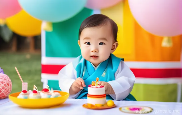 탯줄도장으로 아기 첫 생일 파티 아이디어 설명 사진